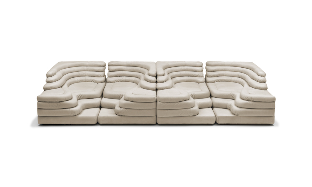 Two sculptural design sofas by de Sede